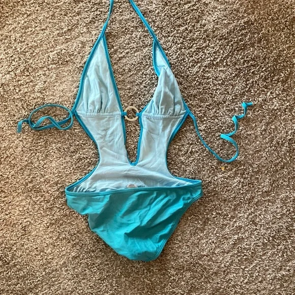 Blue one piece swimsuit - Picture 2 of 2